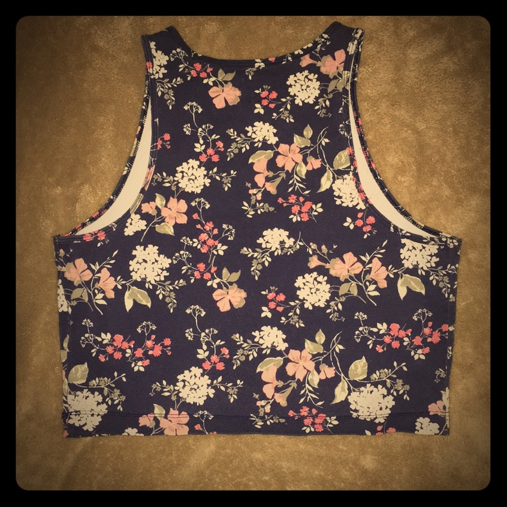Dark Blue floral, crop top